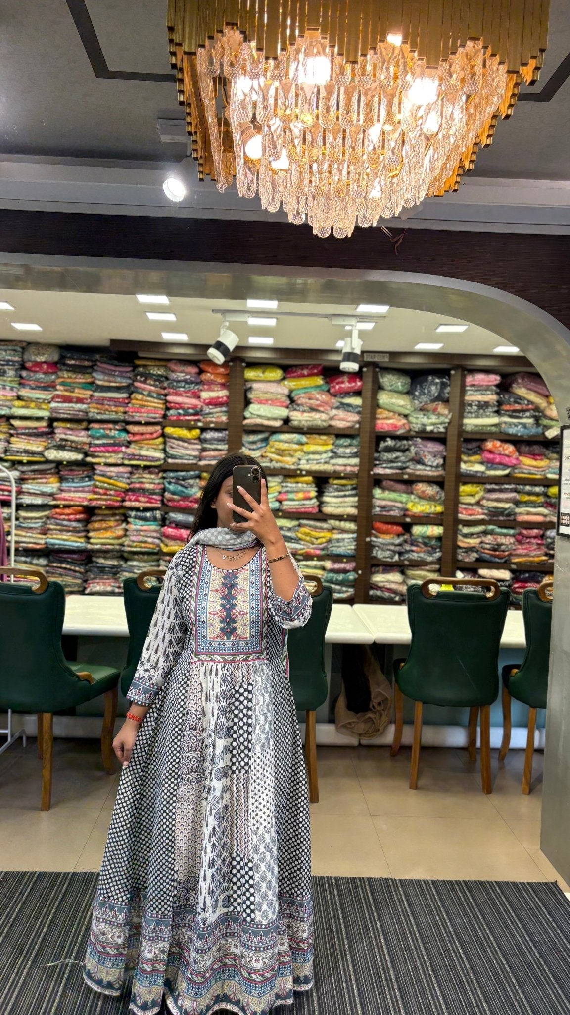 Multi Color Ethnic Printed Anarkali Suit Set - Anusheet Fashion