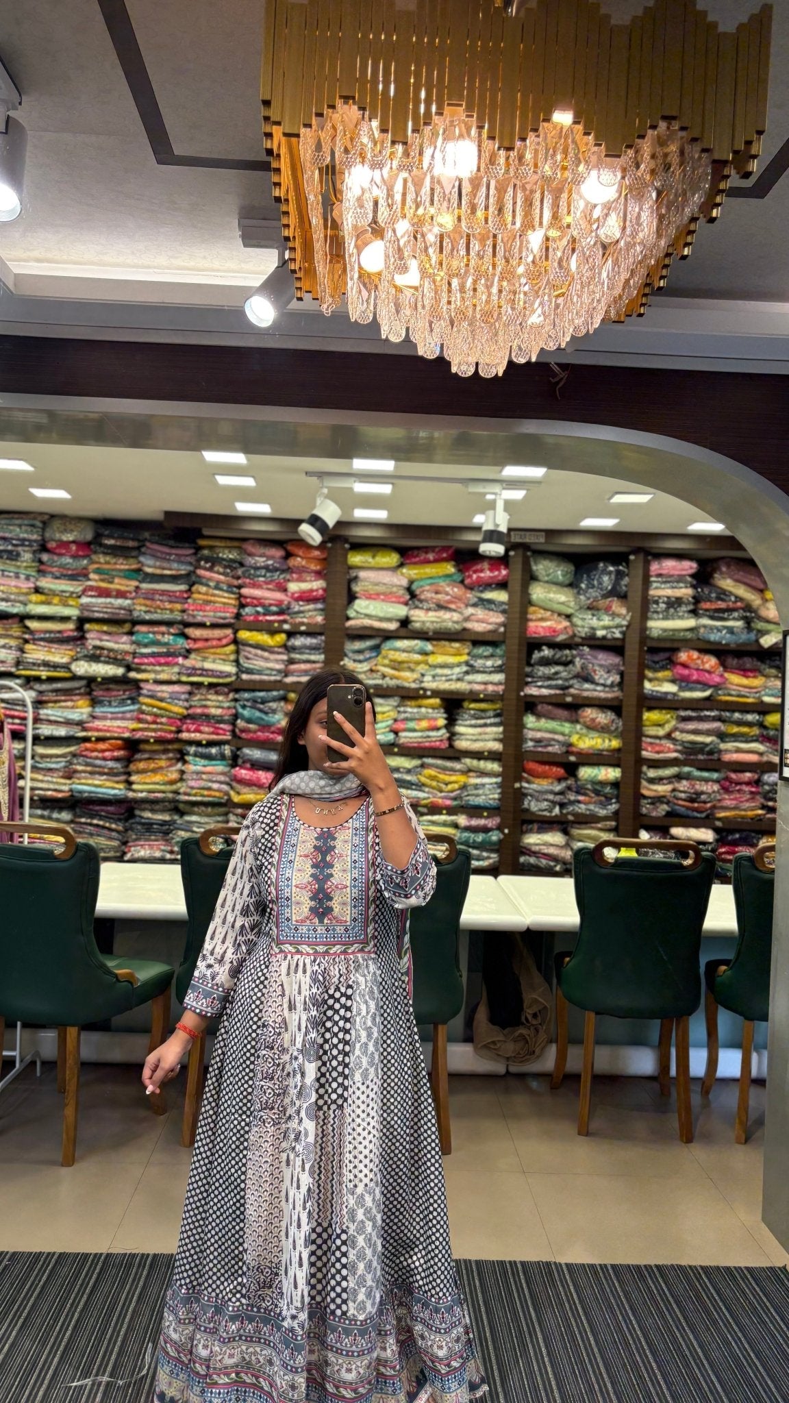 Multi Color Ethnic Printed Anarkali Suit Set - Anusheet Fashion