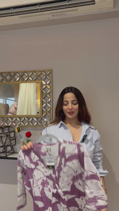 Nithya Purple Floral Printed Kurta Set