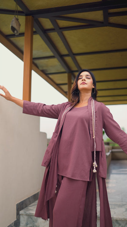 Elegant Mauve Loungewear Set |Western Wear For Festive