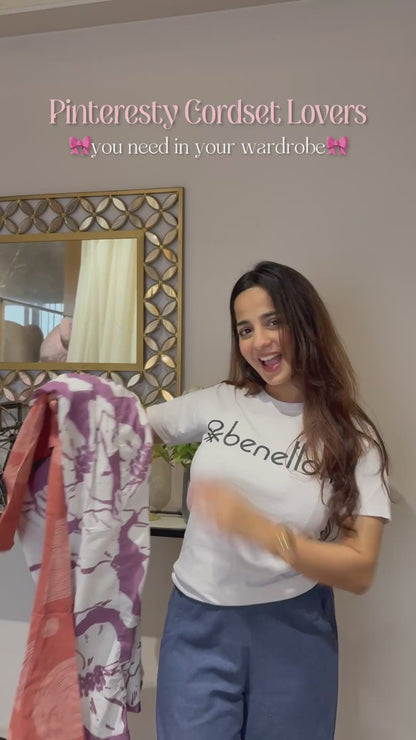 Nikki Peach Printed Kurta Set