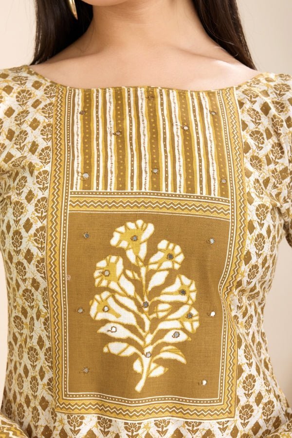 Pure Semi - Cambric Print Suit With Mal Cotton Dupatta - Anusheet Fashion