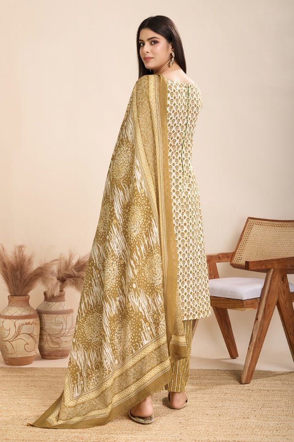 Pure Semi - Cambric Print Suit With Mal Cotton Dupatta - Anusheet Fashion