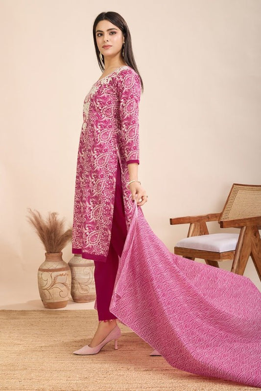 Ready To Wear Suits with Mal Cotton Dupatta - Anusheet Fashion