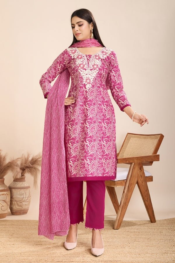 Ready To Wear Suits with Mal Cotton Dupatta - Anusheet Fashion