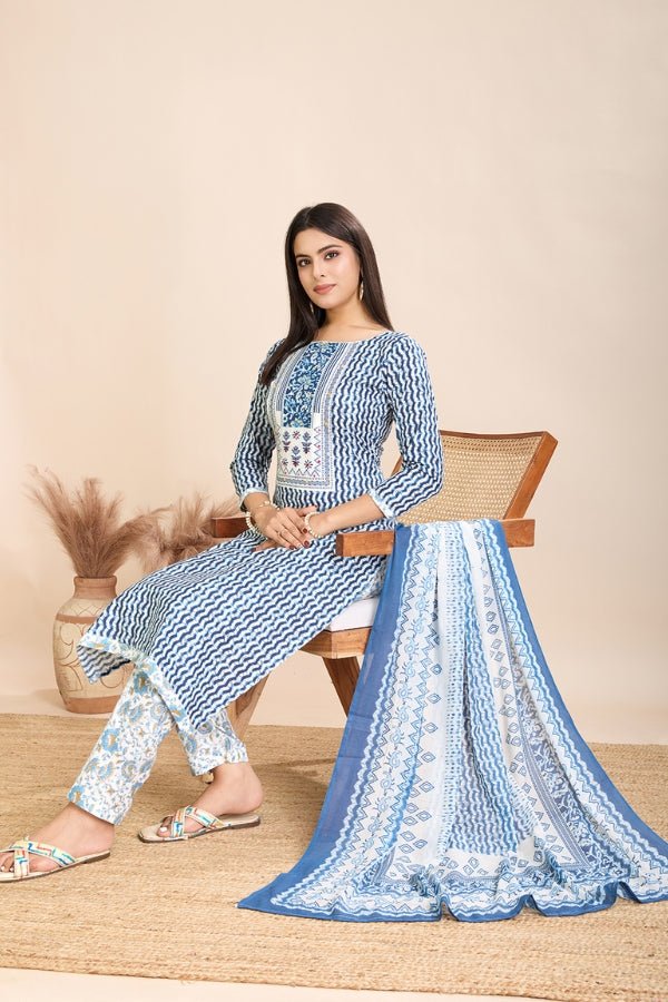 Ready to Wear Suits with Mal Cotton Dupatta for Any Occasion - Anusheet Fashion