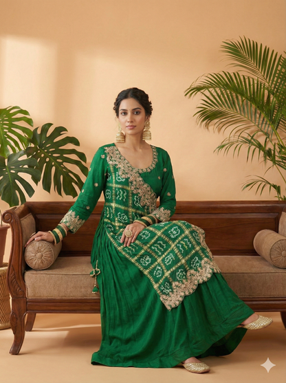 Munawar Sultana Embroidered Anarkali Kurta