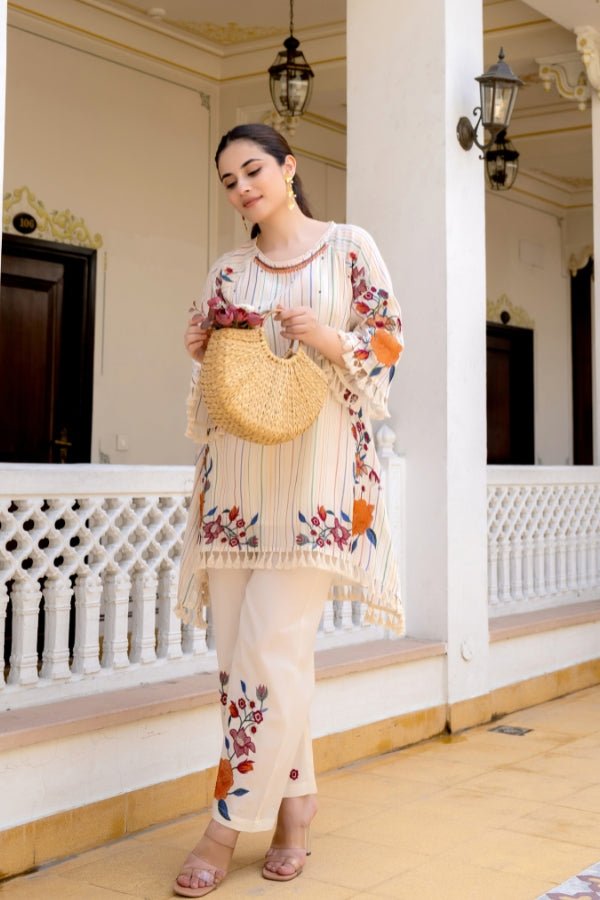 Summer Premium Cotton Embroidered Co - Ord Stylish & Comfortable - Anusheet Fashion