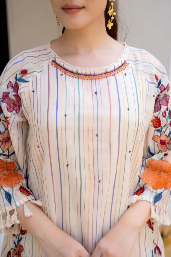 Summer Premium Cotton Embroidered Co - Ord Stylish & Comfortable - Anusheet Fashion