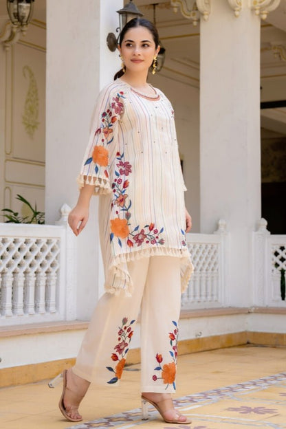 Summer Premium Cotton Embroidered Co - Ord Stylish & Comfortable - Anusheet Fashion