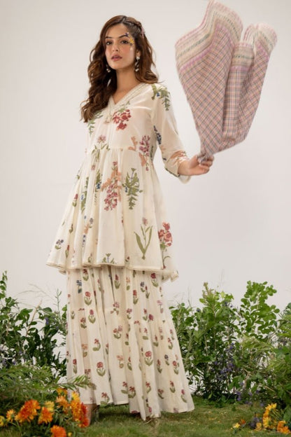 Whispers of Nature Tiered Dress Set 🌿 - Anusheet Fashion