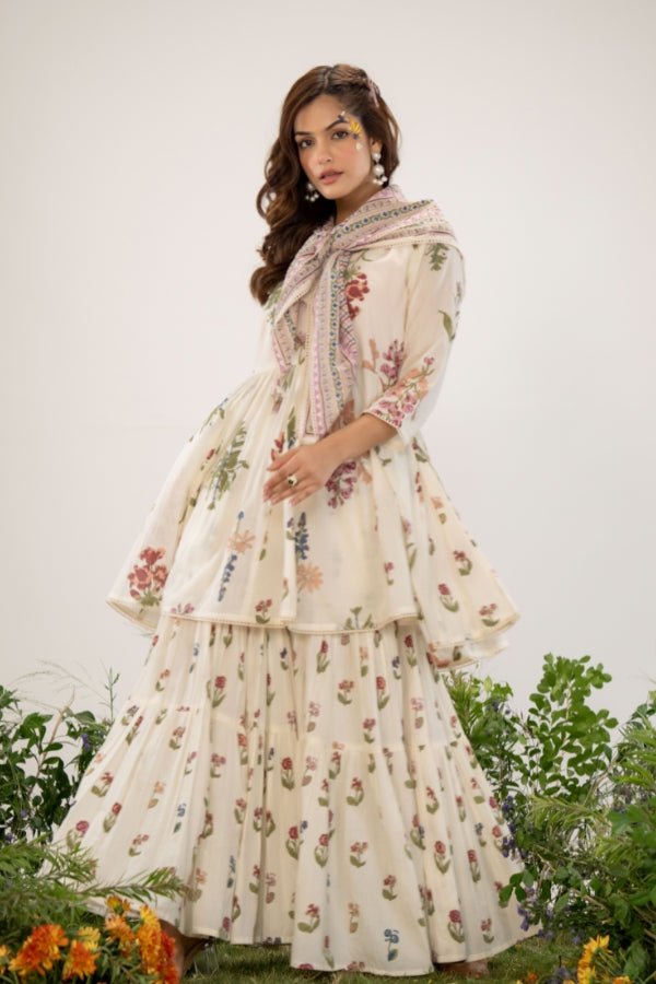 Whispers of Nature Tiered Dress Set 🌿 - Anusheet Fashion