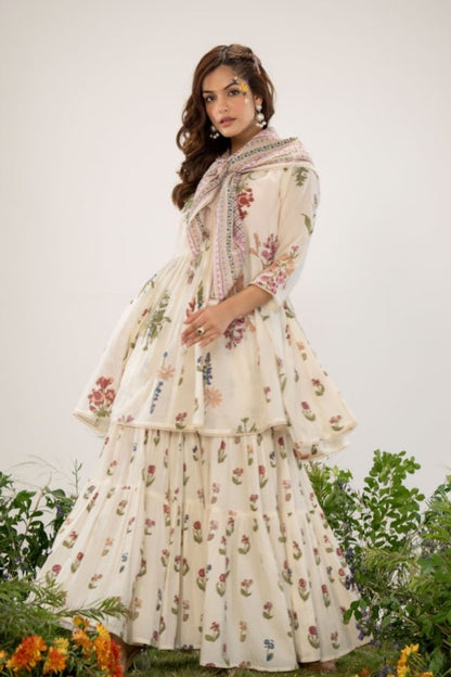 Whispers of Nature Tiered Dress Set 🌿 - Anusheet Fashion